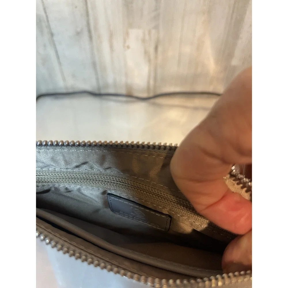 Bostanten Minimalist Clutch Sleek, Gray Leather With Wristlet NWOT